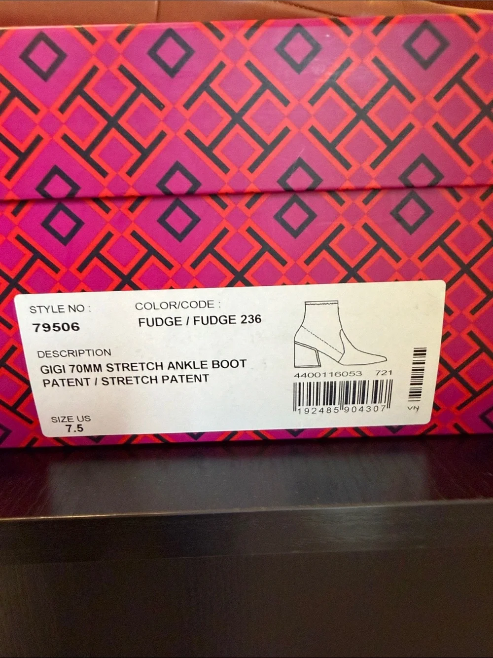 Tory Burch Gigi 70mm Stretch Ankle Boot in Fudge Size 7.5